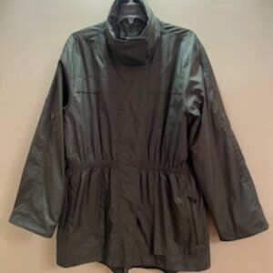 Rain Jacket Green Invisible Hood Lined -Large/XLarge - Unbranded